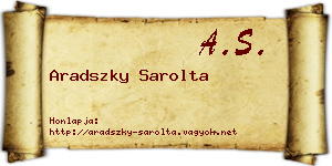 Aradszky Sarolta névjegykártya